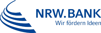 Logo der NRWBANK mit dem Slogan Wir fördern Ideen