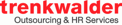 Logo von Trenkwalder mit dem Slogan Outsourcing & HR