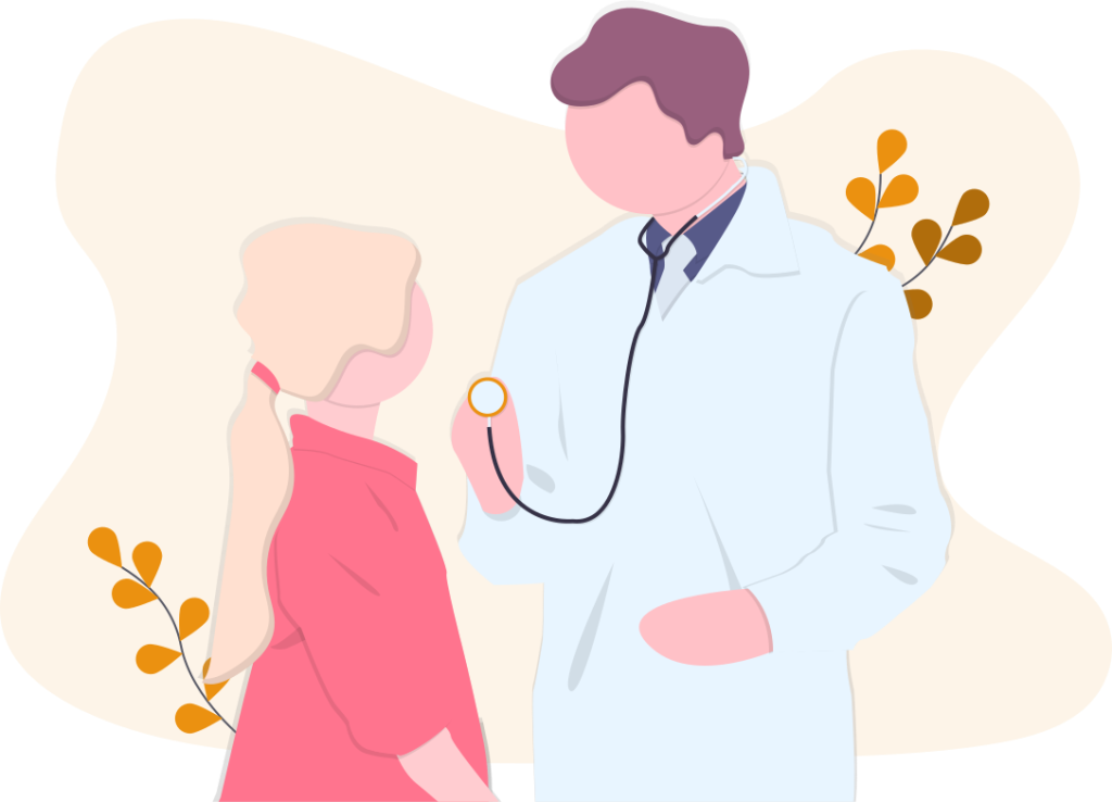 undraw_doctor_kw5l - maconda Illustration Doctor in white coat examining a patient with a stethoscope